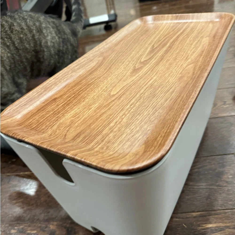 Hideaway™ Cable Box XXL, Walnut Wood Decor Top
